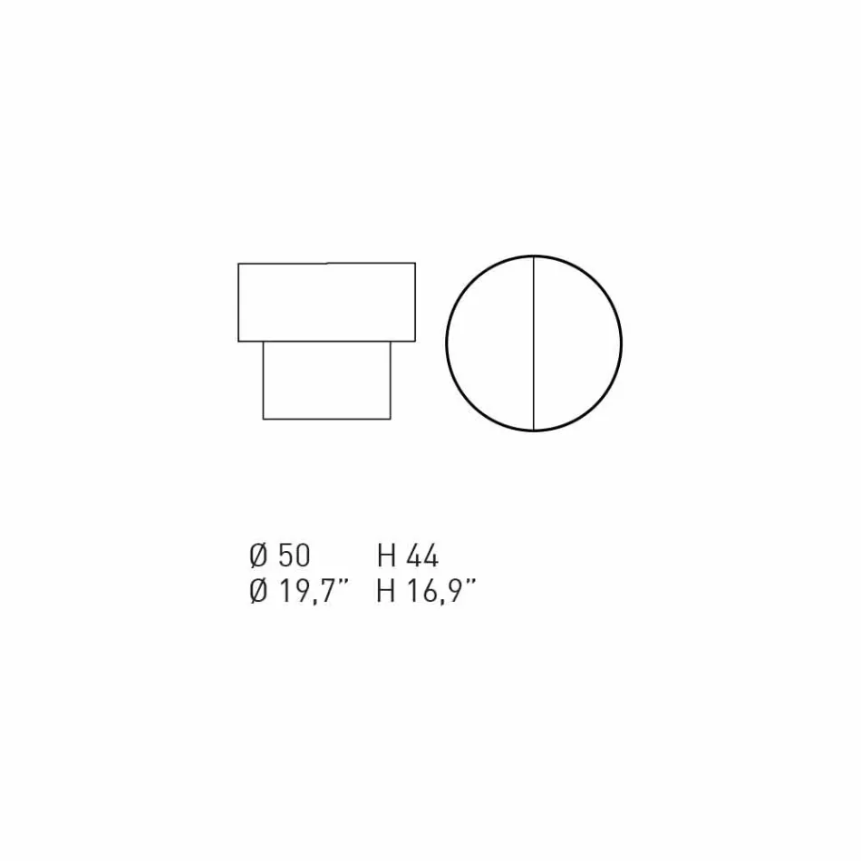 Kulatý noční stolek moderního designu v bordeaux nebo modrém dřevě - Vinnie Viadurini