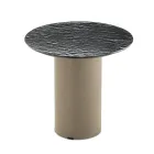 Konferenční stolek s kovovou podnoží a zrcadlem nebo skleněnou deskou o průměru 45 cm - Flaminia Viadurini