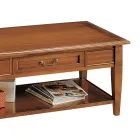 Konferenční stolek se zásuvkou a policí z patinovaného dřeva Made in Italy - Tuoni Viadurini