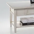 Konferenční stolek se zásuvkou a policí z patinovaného dřeva Made in Italy - Tuoni Viadurini