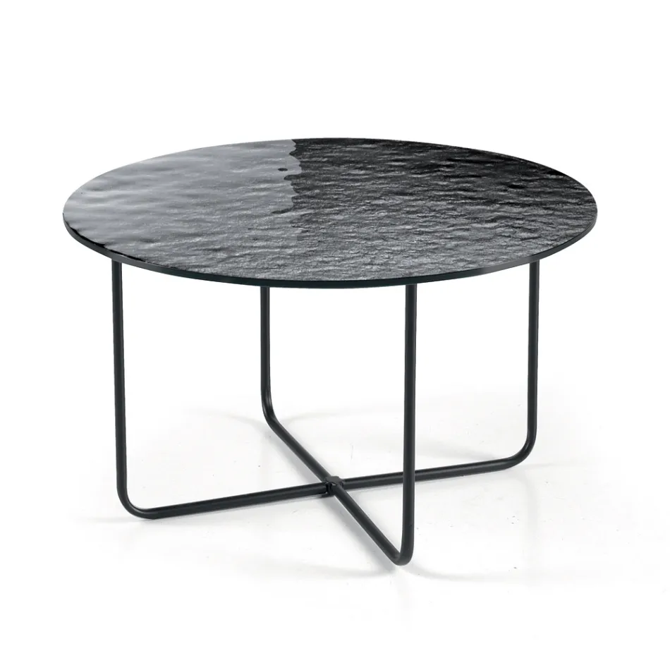 Konferenční stolek se zrcadlem a keramickou deskou s mramorovým efektem, vyrobeno v Itálii - Giusta Viadurini