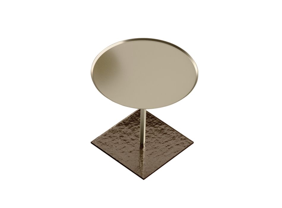 Konferenční stolek s kulatou skleněnou nebo kovovou deskou Made in Italy - Anakin Viadurini
