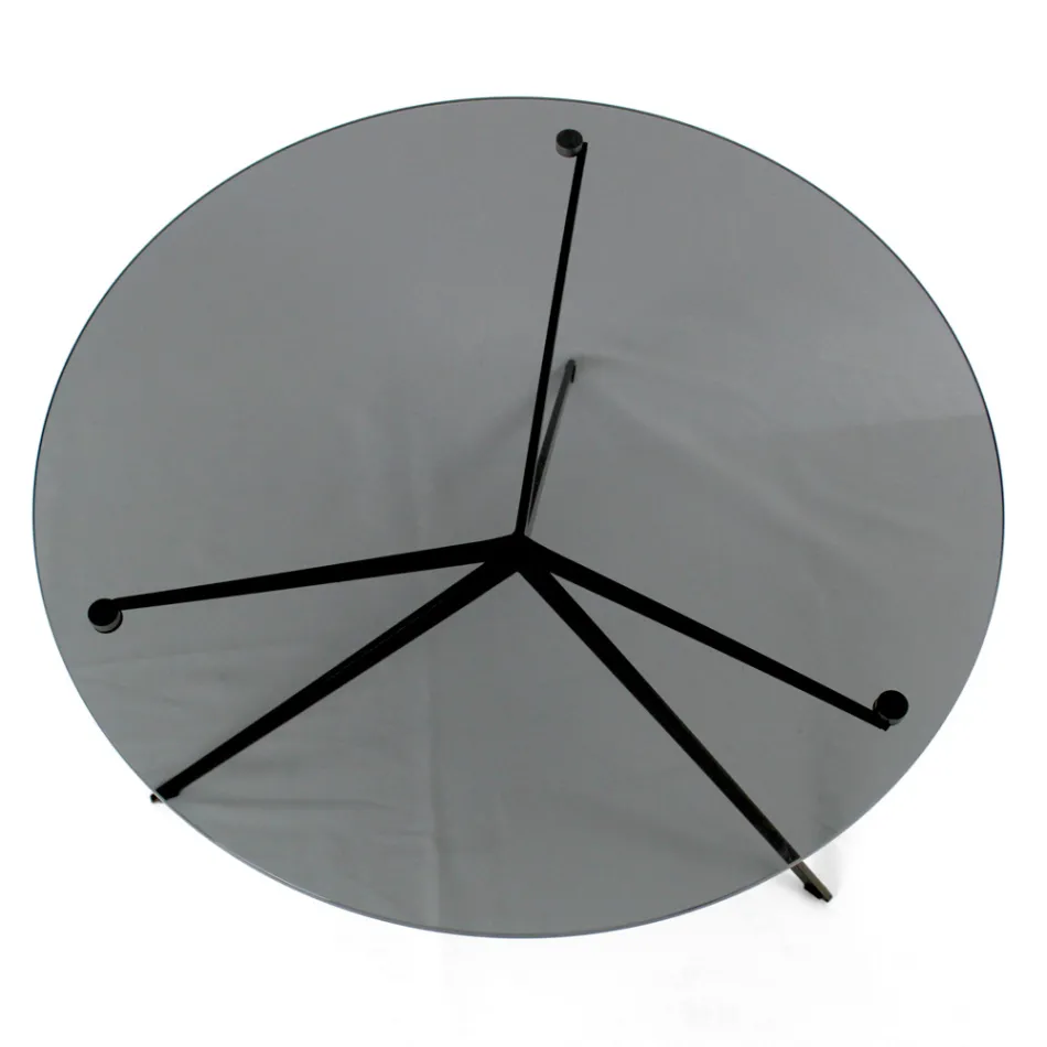 Konferenční stolek s kulatou deskou vyrobený ze skla Made in Italy - Siste Viadurini