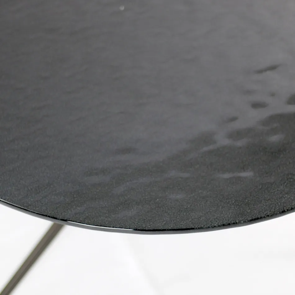 Konferenční stolek s kulatou deskou vyrobený ze skla Made in Italy - Siste Viadurini