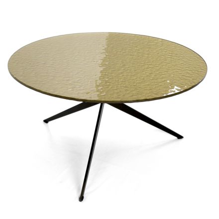 Konferenční stolek s kulatou deskou vyrobený ze skla Made in Italy - Siste Viadurini