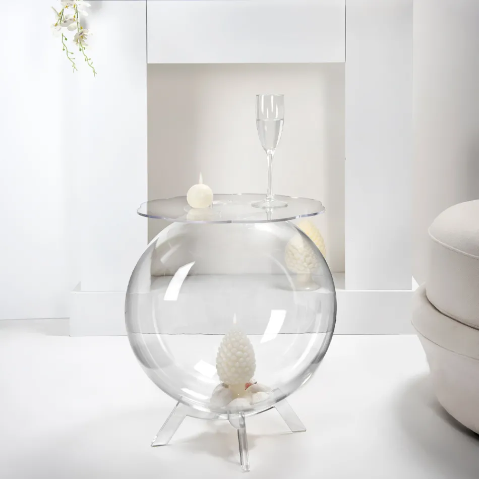 Víceúčelový kontejnerový stůl z průhledného plexiskla Made in Italy - Scar Viadurini