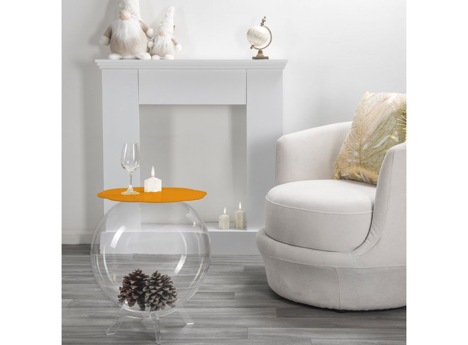 Biffy oranžový kulatý konferenční stolek / nádoba, moderní design Viadurini