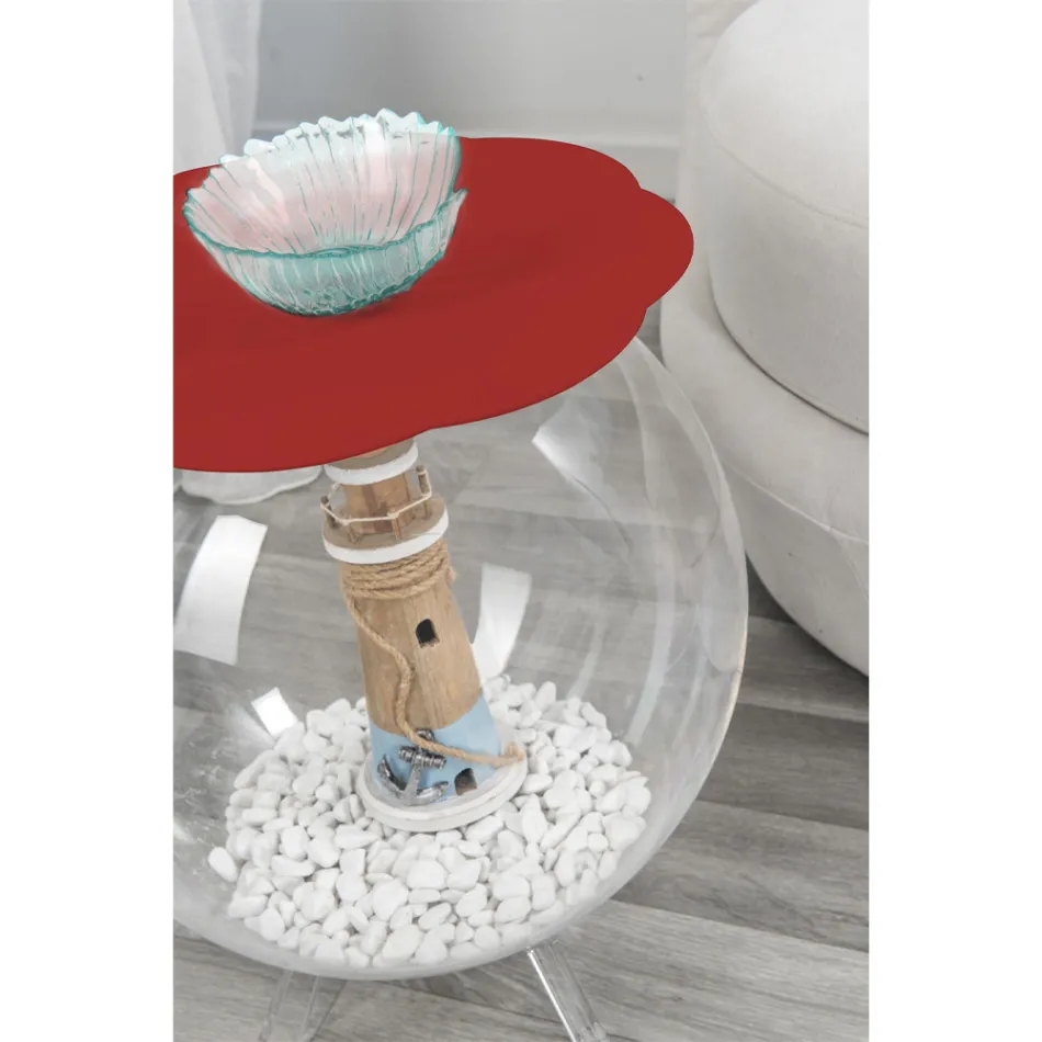 Biffy červený kulatý konferenční stolek / nádoba, moderní design vyrobený v Itálii Viadurini