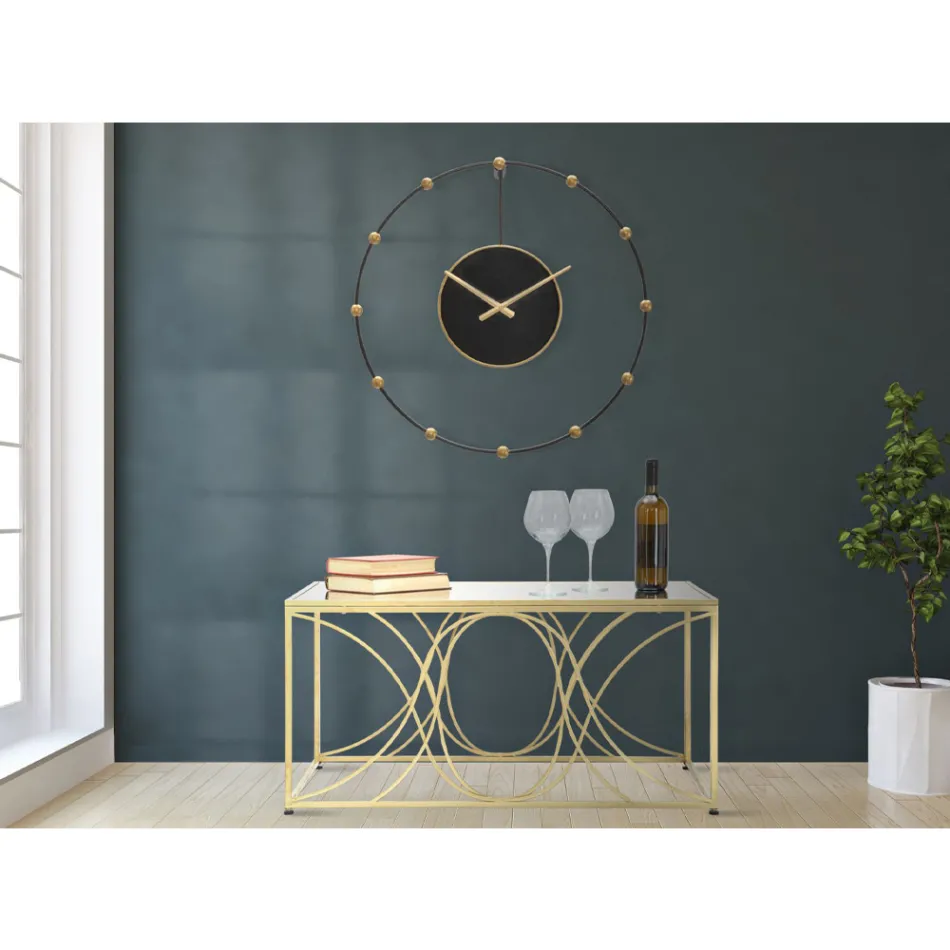 Konferenční stolek se zrcadlovou deskou a železnou strukturou - Emilia Viadurini