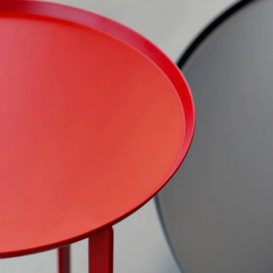 Venkovní kulatý kovový konferenční stolek vyrobený v Itálii - Stephane Viadurini