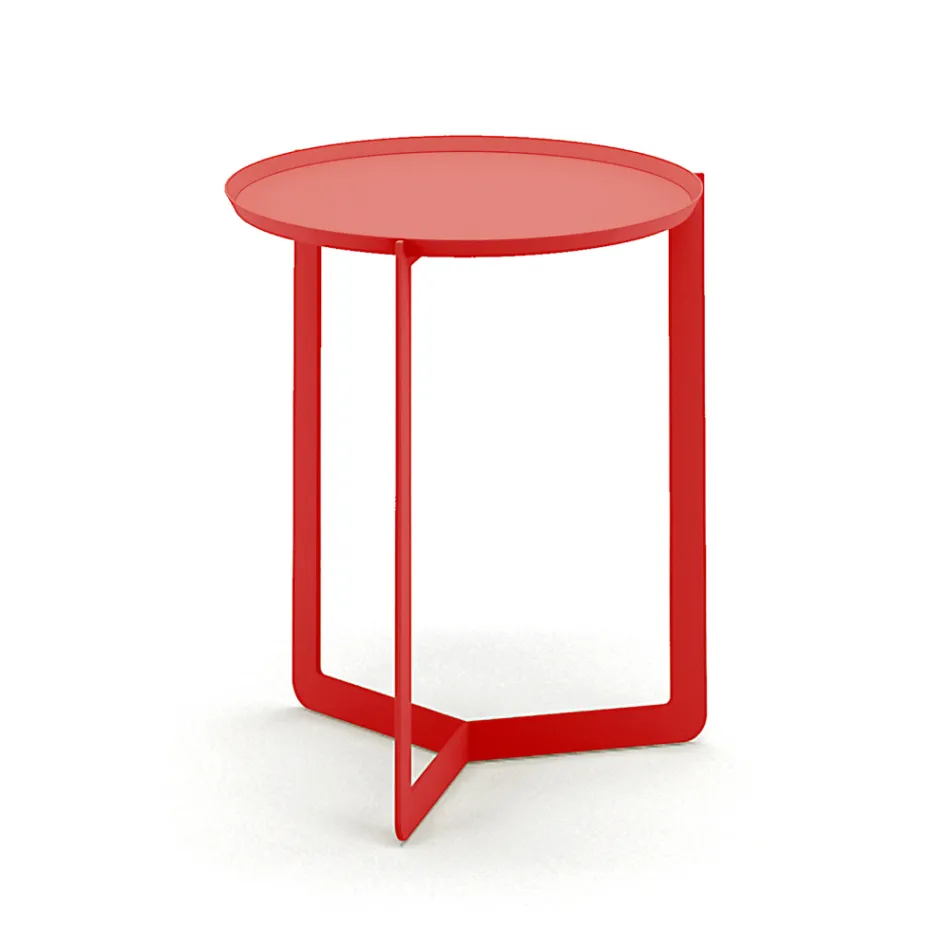 Venkovní kulatý kovový konferenční stolek vyrobený v Itálii - Stephane Viadurini