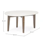 Konferenční stolek do obývacího pokoje s nohami z mramoru a mangovníku - Desiderio Viadurini