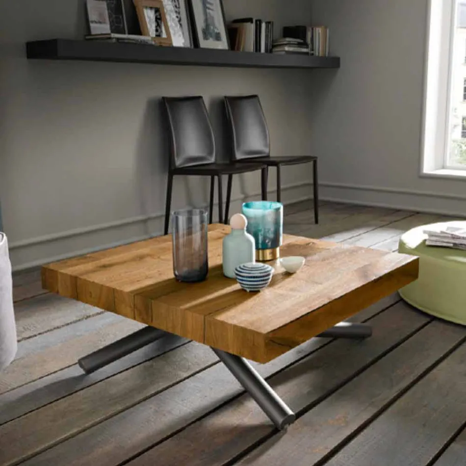 Konferenční stolek s transformovatelným designem vyrobený v italském dřevě - Vincenzo Viadurini