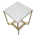 Konferenční stolek Golden Square ze železa, bílé pryskyřice a skla - Tokio Viadurini