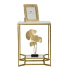 Konferenční stolek Golden Square ze železa, bílé pryskyřice a skla - Tokio Viadurini