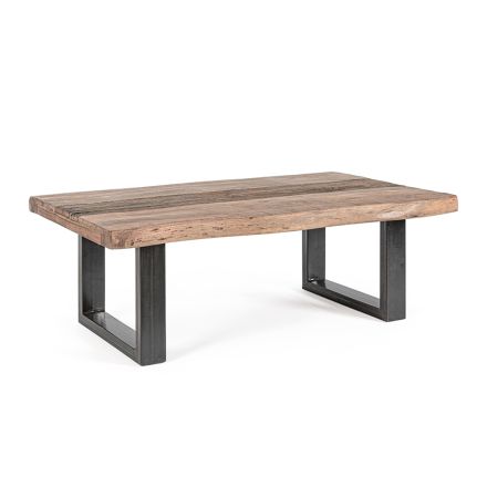 Homemotion ocelový konferenční stolek a deska z akáciového dřeva - Zalma Viadurini