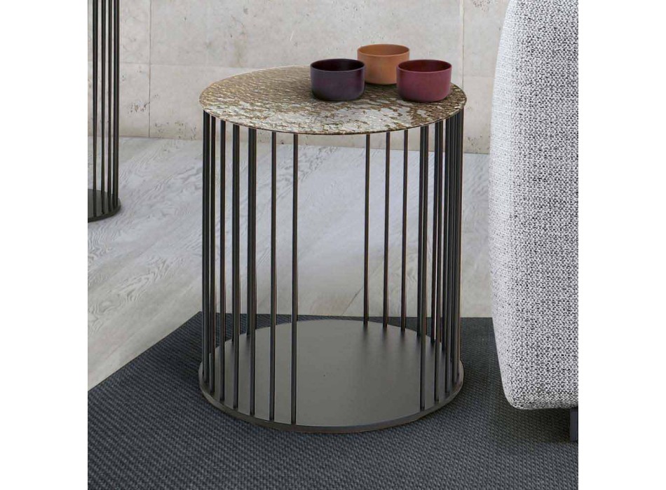 Konferenční stolek z kovaného křišťálu a kovu vyrobený v Itálii - Montebianco Viadurini