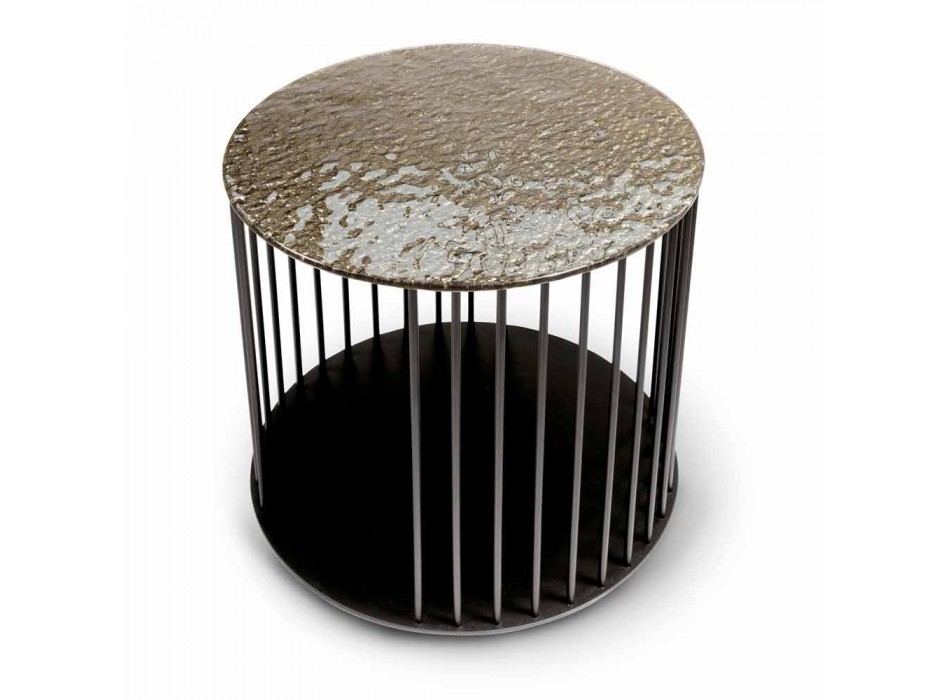 Konferenční stolek z kovaného křišťálu a kovu vyrobený v Itálii - Montebianco Viadurini