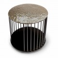 Konferenční stolek z kovaného křišťálu a kovu vyrobený v Itálii - Montebianco