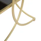 Zlatý povrch Železný konferenční stolek s černými skleněnými deskami - Serpico Viadurini