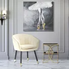 Zlatý povrch Železný konferenční stolek s černými skleněnými deskami - Serpico Viadurini