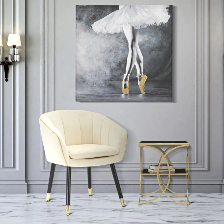 Zlatý povrch Železný konferenční stolek s černými skleněnými deskami - Serpico Viadurini