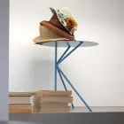 Kulatý kovový konferenční stolek, design v různých barvách a 2 velikostech - Olesya Viadurini