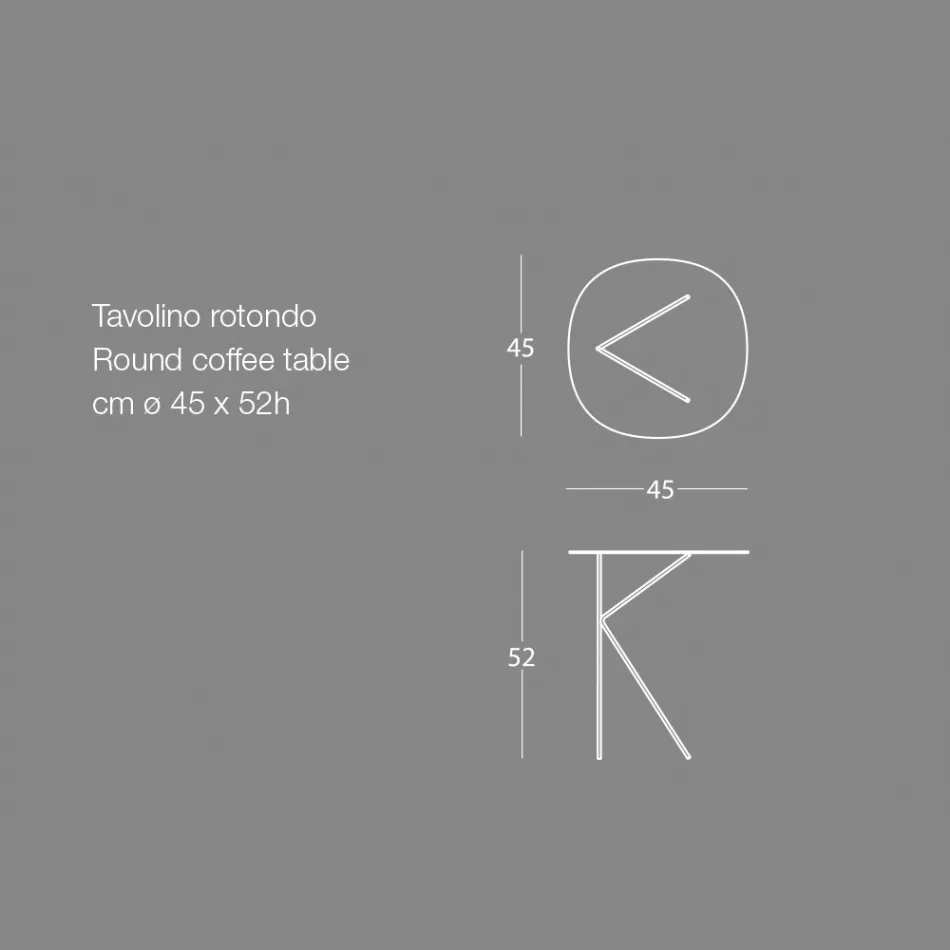 Kulatý kovový konferenční stolek, design v různých barvách a 2 velikostech - Olesya Viadurini