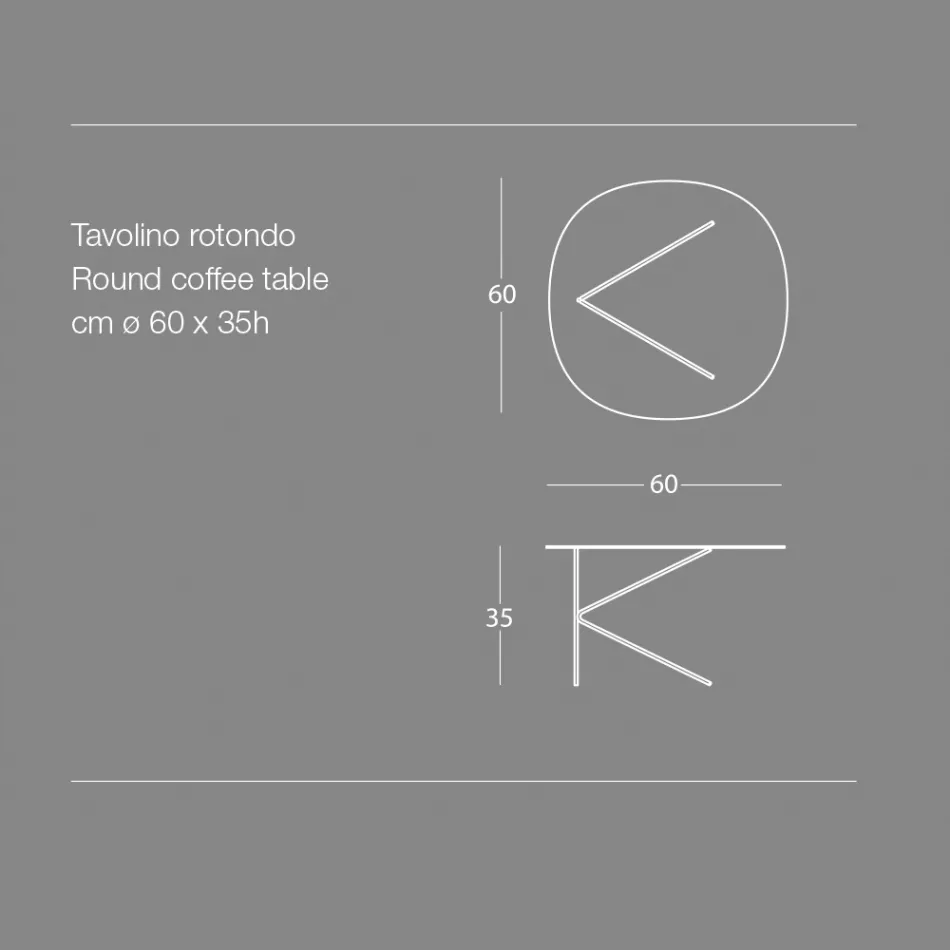 Kulatý kovový konferenční stolek, design v různých barvách a 2 velikostech - Olesya Viadurini