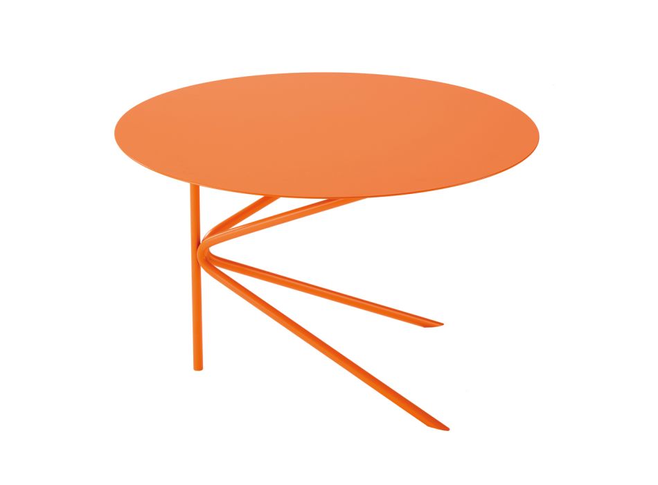 Kulatý kovový konferenční stolek, design v různých barvách a 2 velikostech - Olesya Viadurini