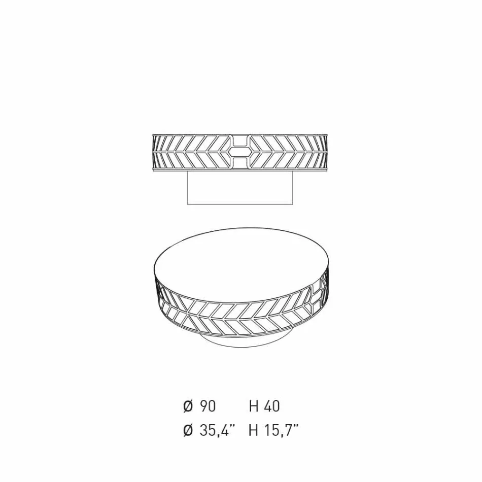 Moderní konferenční stolek s nízkým designem, modrý nebo vínový s prstenem - Lok Viadurini