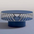 Moderní konferenční stolek nízkého designu v modré nebo Bordeaux s prstenem - Lok
