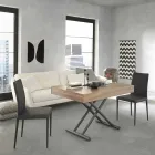 Moderní transformovatelný konferenční stolek ze dřeva a kovu vyrobený v Itálii - Fabio Viadurini