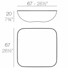 Polštář Vondom venkovní konferenční stolek, moderní design, 67x67 cm Viadurini