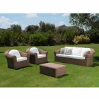 Zahradní konferenční stolek z tkaného syntetického ratanu - Yves Viadurini