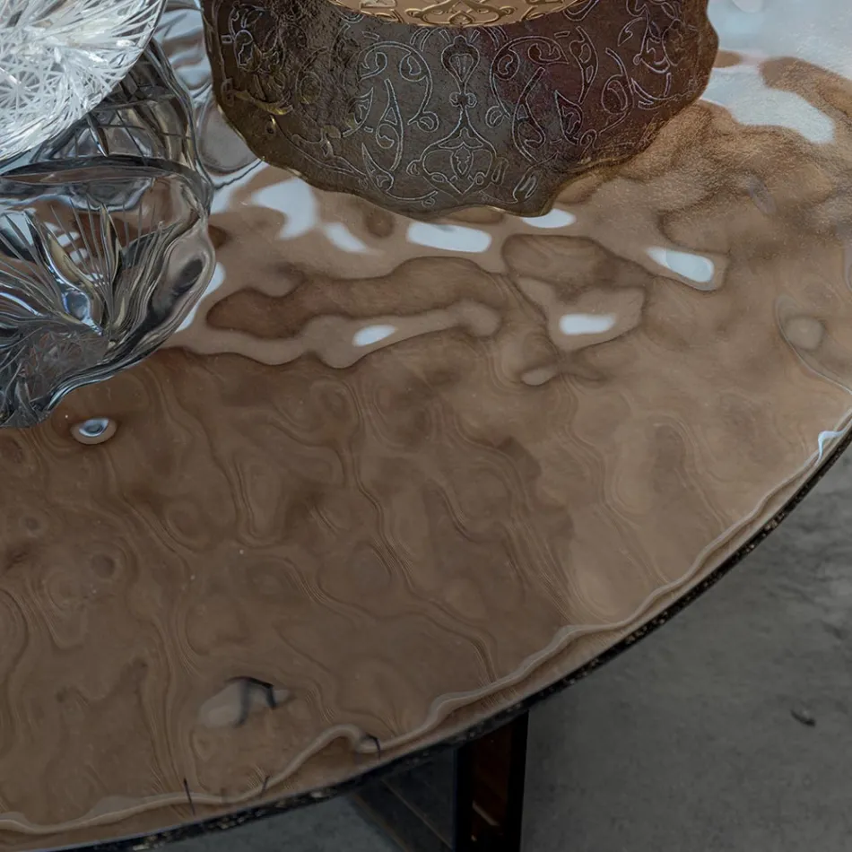 Kulatý skleněný konferenční stolek do obývacího pokoje 3 velikosti - Imolao Viadurini