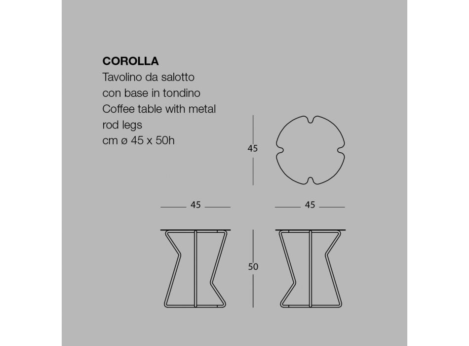 Konferenční stolek do obývacího pokoje z kovu, design různých barev - Kathrin Viadurini