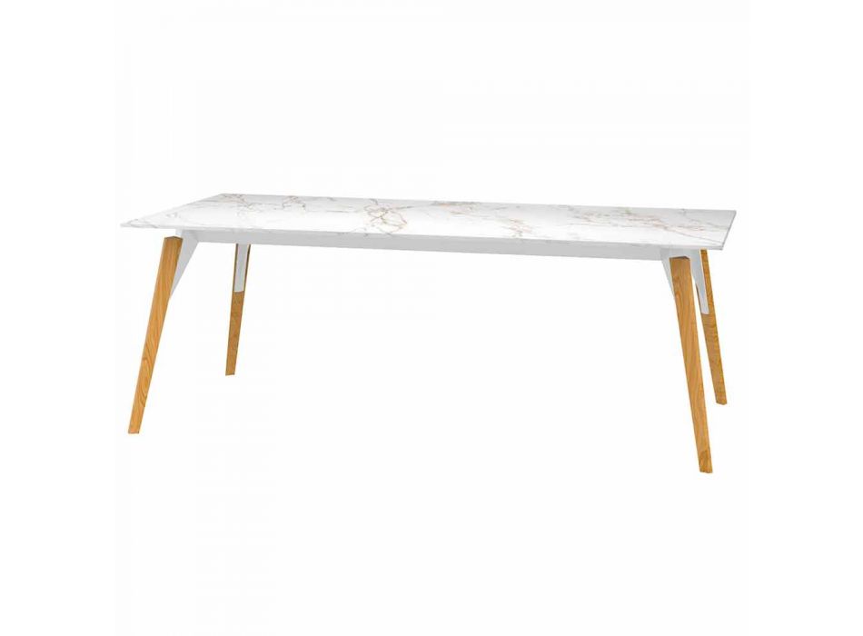 Konferenční stolek s mramorovým efektem, 3 barvy, 2 velikosti - dřevo Faz od Vondom Viadurini