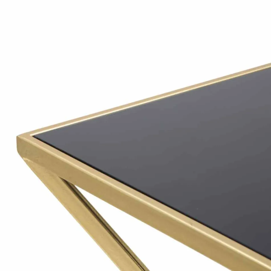 Konferenční stolek obdélníkového designu ze železa a skla - Rosie Viadurini