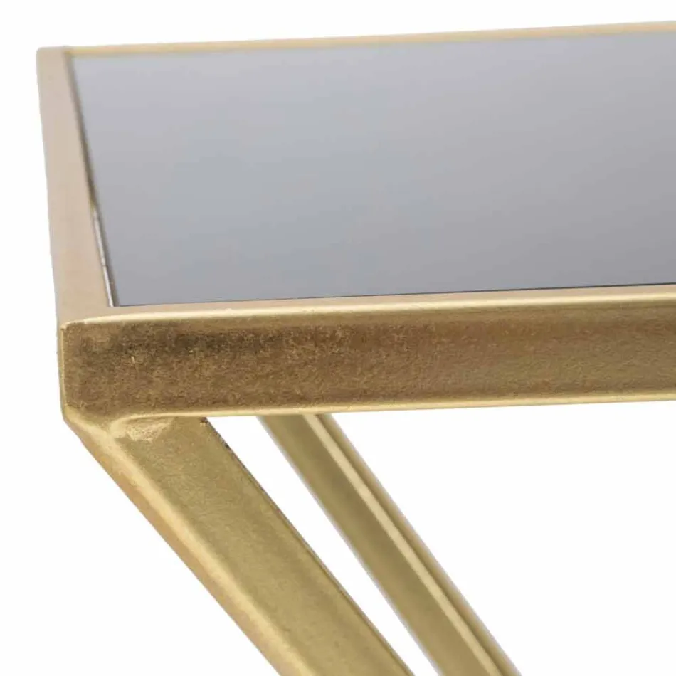 Konferenční stolek obdélníkového designu ze železa a skla - Rosie Viadurini