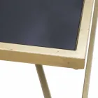 Moderní designový obdélníkový konferenční stolek ze železa a skla - Maggie Viadurini