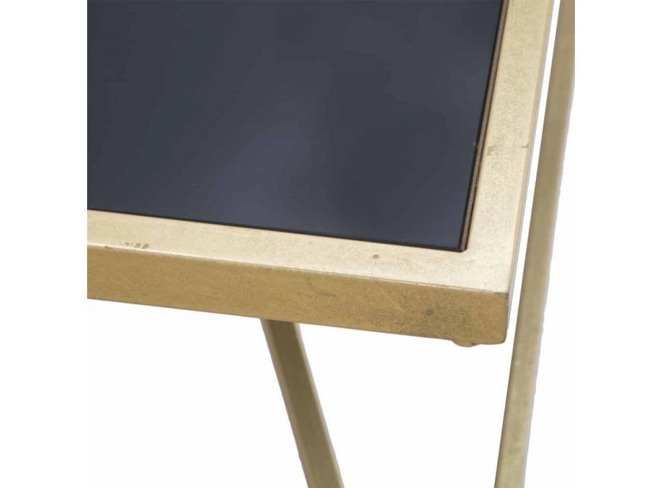 Moderní designový obdélníkový konferenční stolek ze železa a skla - Maggie Viadurini