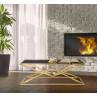 Moderní designový obdélníkový konferenční stolek ze železa a skla - Maggie Viadurini