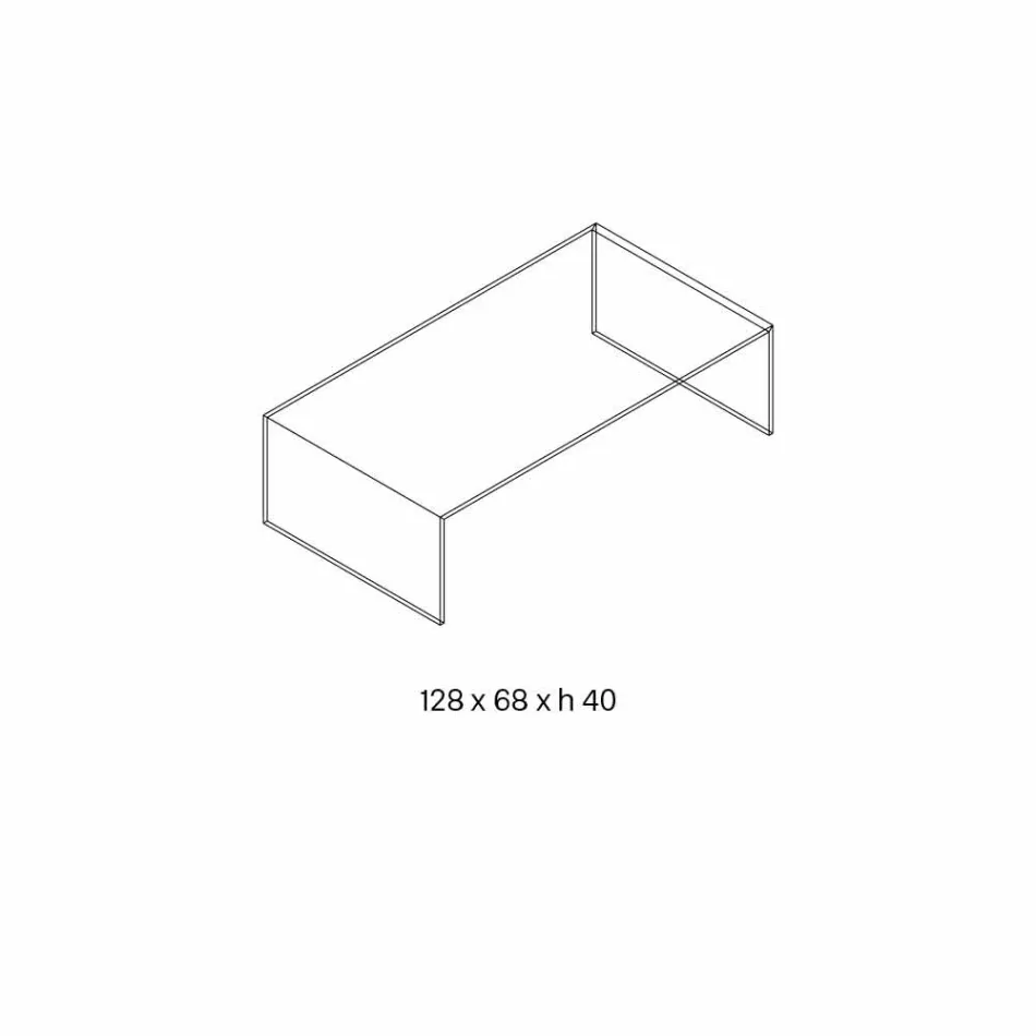 Obdélníkový konferenční stolek ve sklenici Extralight Made v Itálii - Nodino Viadurini