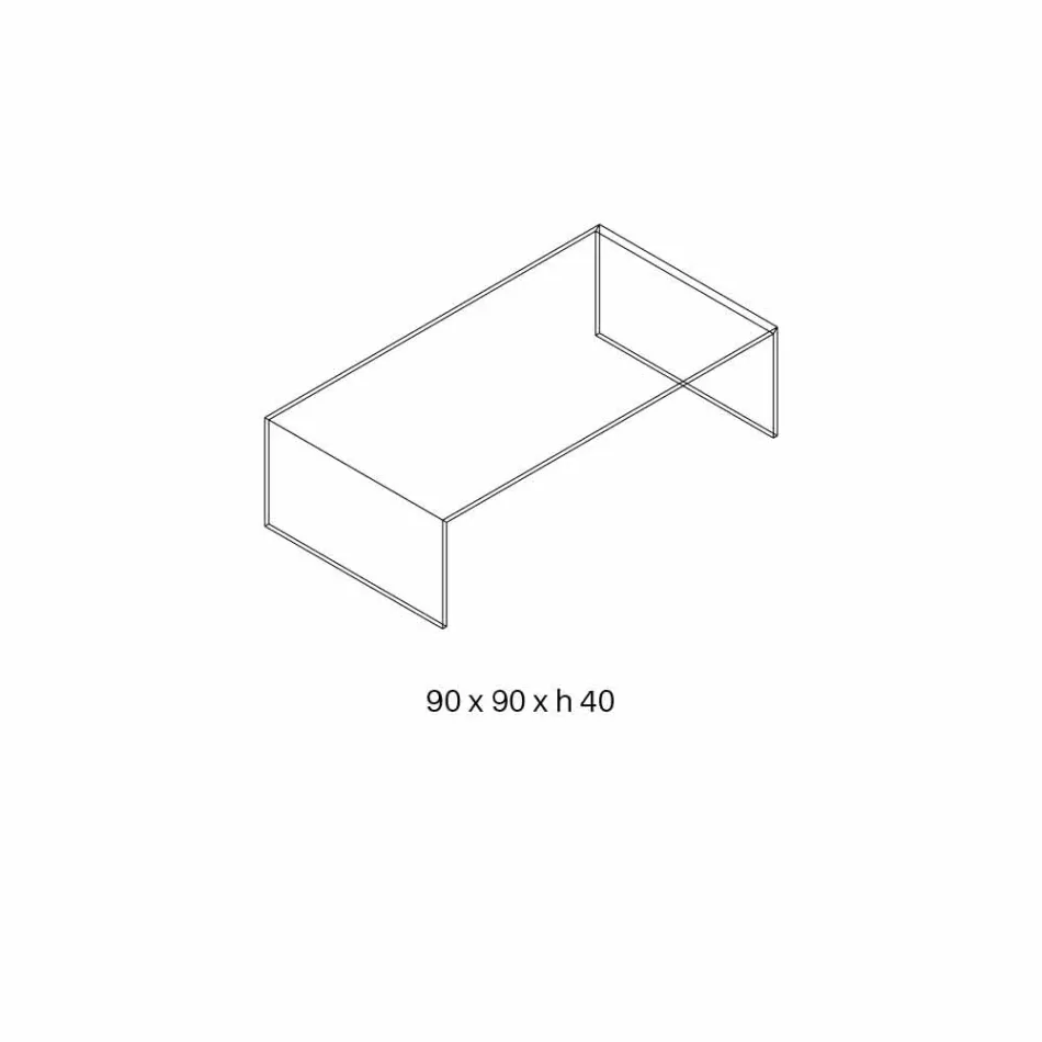 Obdélníkový konferenční stolek ve sklenici Extralight Made v Itálii - Nodino Viadurini