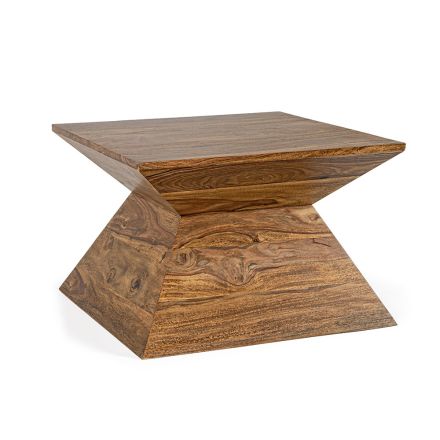 Homemotion Pyramidal Sheesham Wood Konferenční stolek - Torrice Viadurini