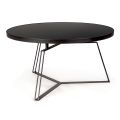 Kulatý konferenční stolek z černé oceli a skla Top 2 velikosti – Zanzino