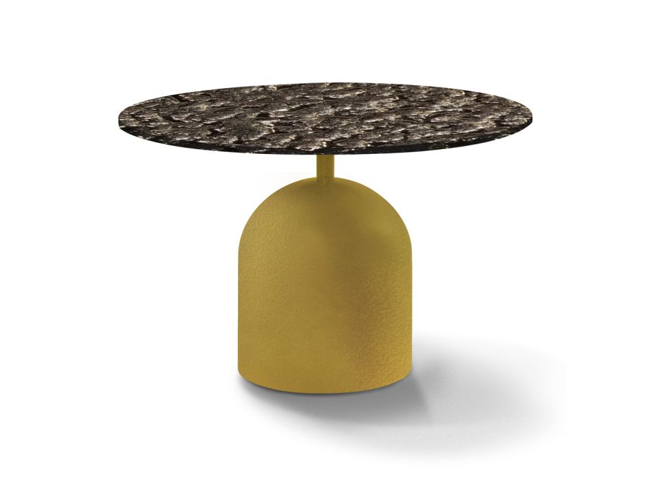 Kulatý konferenční stolek z kovaného křišťálu a kovu Made in Italy - Livigno Viadurini