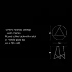 Kulatý konferenční stolek z luxusního kovu a skla s mramorovým efektem - Magali Viadurini