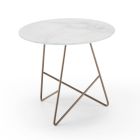 Kulatý konferenční stolek z luxusního kovu a skla s mramorovým efektem - Magali Viadurini